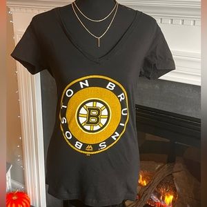 Women's Black Boston Bruins V-Neck T-Shirt